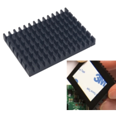 Dissipador ultrafino preto 30x40x5 mm com adesivo 3M para chip de roteamento