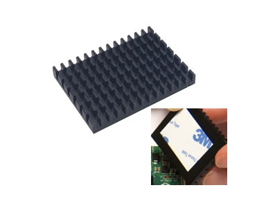 Dissipador ultrafino preto 30x40x5 mm com adesivo 3M para chip de roteamento - Imagem 1