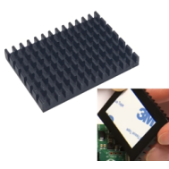 Dissipador ultrafino preto 30x40x5 mm com adesivo 3M para chip de roteamento