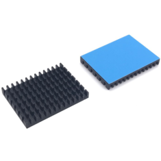 Dissipador ultrafino preto para chip Raspberry Pi com adesivo t&eacute;rmico, 30 x 40 x 5 mm