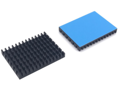 Dissipador ultrafino preto para chip Raspberry Pi com adesivo t&eacute;rmico, 30 x 40 x 5 mm - Imagem 1
