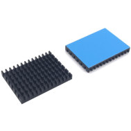 Dissipador ultrafino preto para chip Raspberry Pi com adesivo t&eacute;rmico, 30 x 40 x 5 mm