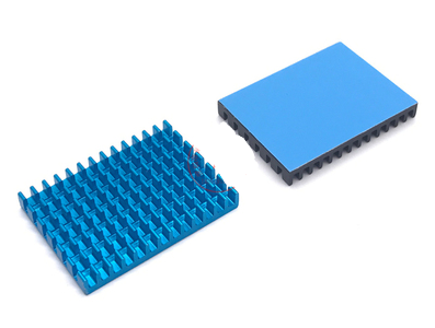 Dissipador ultrafino azul para Raspberry Pi com adesivo t&eacute;rmico 30x40x5 mm - Imagem 1