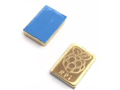Dissipador de cobre para Raspberry Pi 4 (4B) com adesivo t&eacute;rmico, acess&oacute;rio de resfriamento - Imagem 1