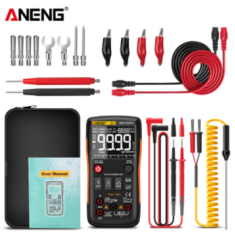 Mult&iacute;metro digital ANENG Q1 Pro 9999 True RMS profissional, testador anal&oacute;gico e NCV para transistor e capacitor (DIY)