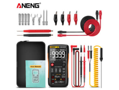 Mult&iacute;metro digital ANENG Q1 Pro 9999 True RMS profissional, testador anal&oacute;gico e NCV para transistor e capacitor (DIY) - Imagem 1