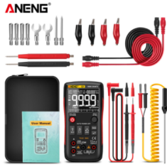 Mult&iacute;metro digital ANENG Q1-Pro 9999 vermelho, True RMS, testador anal&oacute;gico profissional com NCV e fun&ccedil;&otilde;es para transistores e c