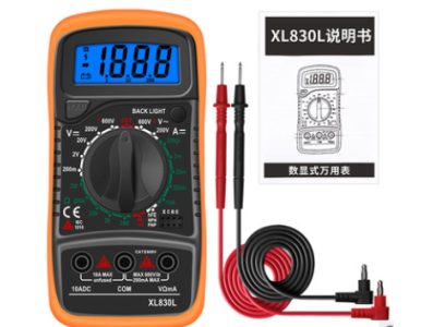 Mult&iacute;metro digital port&aacute;til XL830L laranja, amper&iacute;metro/volt&iacute;metro AC/DC com display LCD e retroilumina&ccedil;&atilde;o, teste de ohms - Imagem 1