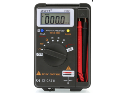 Mult&iacute;metro digital de bolso ZOYI VC921, testador de bateria, volt&iacute;metro RMS, 4.000 contagens - Imagem 1