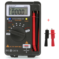 Mult&iacute;metro digital de bolso ZOYI VC921, testador de bateria, volt&iacute;metro RMS 4000 contagens, 1 par garras jacar&eacute;