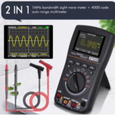 Oscilosc&oacute;pio e Mult&iacute;metro 2 em 1 TOOLTOP-ET828 Pro 1 MHz 2,5 Msps Display colorido Tens&atilde;o DC/AC Resist&ecirc;ncia Frequ&ecirc;ncia Diodo