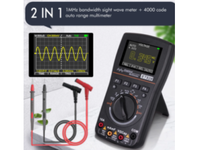 TOOLTOP-ET828 Pro 2 em 1 Oscilosc&oacute;pio Digital e Mult&iacute;metro, 1 MHz, 2,5 MS/s, Tela Colorida, Tens&atilde;o DC/AC, Resist&ecirc;ncia, Frequ&ecirc;nci - Imagem 1