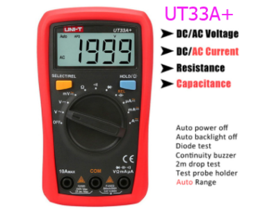UNI-T UT33A+ Mult&iacute;metro Digital com Fun&ccedil;&atilde;o de Teste de Capacit&acirc;ncia 2MF e Faixa Autom&aacute;tica - Imagem 1