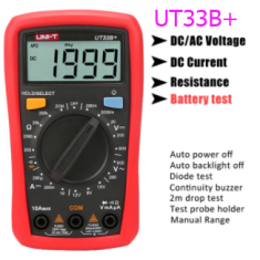 UNI-T UT33B+ Mult&iacute;metro Digital Manual com Teste de Bateria (Instrumento de Medi&ccedil;&atilde;o)