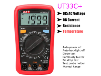 Mult&iacute;metro Digital Manual UNI-T UT33C+ com medi&ccedil;&atilde;o de temperatura - Imagem 1