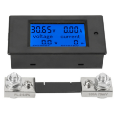 PZEM-051 M&oacute;dulo Medidor Digital de Tens&atilde;o, Corrente e Pot&ecirc;ncia DC 8-100V 50A com Desviador 50A