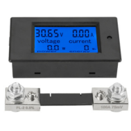 PZEM-051 M&oacute;dulo Medidor Digital de Tens&atilde;o, Corrente e Pot&ecirc;ncia DC 8-100V 50A com Desviador 50A