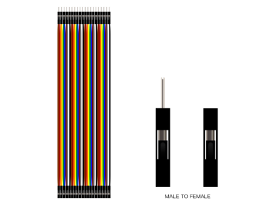 Fita Dupont 40 pinos macho para f&ecirc;mea 30 cm 24 AWG para placas Arduino - Imagem 4