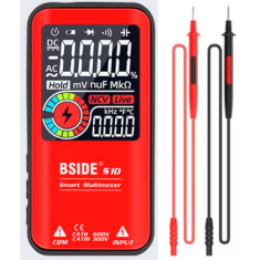 Mult&iacute;metro Digital Inteligente BSIDE S10 LCD Colorido 3,5" Vermelho