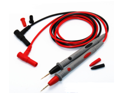 Caneta com ponta agulha banhada a ouro 1000 V 10 A, cabo PVC comprimento total 105 cm - Imagem 1