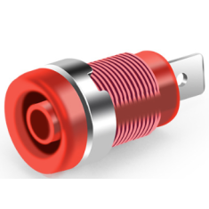 Soquete banana tipo A 4 mm vermelho 1 kV m&aacute;x. 32 A 12 mm