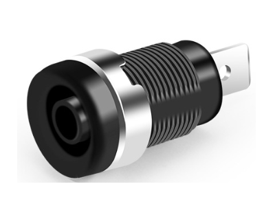 Soquete banana f&ecirc;mea tipo A 4 mm preto 12 mm 1 kV 32 A m&aacute;x. - Imagem 1