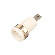 Conector banana Tipo A branco 4 mm, soquete 12 mm, 1 kV m&aacute;x., 32 A m&aacute;x.