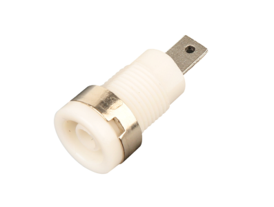 Conector banana Tipo A branco 4 mm, soquete 12 mm, 1 kV m&aacute;x., 32 A m&aacute;x. - Imagem 1