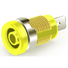 Soquete jack banana 4 mm Tipo A Amarelo 1 kV M&aacute;x. 32 A 12 mm