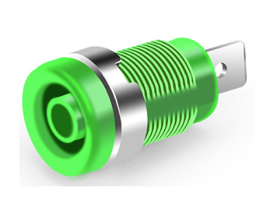 Soquete banana Tipo A 4 mm verde, 1 kV m&aacute;x., 32 A m&aacute;x., 12 mm - Imagem 1