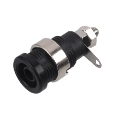 Soquete jack para plug banana 4 mm Tipo B, preto, 12 mm, 1 kV, m&aacute;x. 32 A