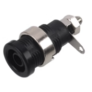 Soquete jack para plug banana 4 mm Tipo B, preto, 12 mm, 1 kV, m&aacute;x. 32 A