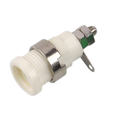 Soquete banana 4 mm Tipo B, branco, 1 kV, m&aacute;x. 32 A, 12 mm