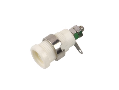 Soquete banana 4 mm Tipo B, branco, 1 kV, m&aacute;x. 32 A, 12 mm - Imagem 1
