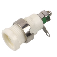 Soquete banana 4 mm Tipo B, branco, 1 kV, m&aacute;x. 32 A, 12 mm
