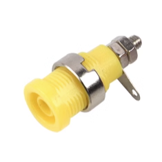Soquete para plug banana 4 mm Tipo B, amarelo, 12 mm, 1 kV, m&aacute;x. 32 A