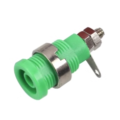 Conector banana 4 mm Tipo B verde, soquete jack 12 mm, 1 kV m&aacute;x. 32 A