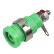 Conector banana 4 mm Tipo B verde, soquete jack 12 mm, 1 kV m&aacute;x. 32 A
