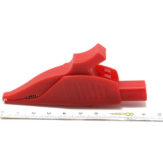 Clipe jacar&eacute; vermelho com jack 4 mm, CE CAT III 1000 V, m&aacute;x. 32 A, seguran&ccedil;a de alta confiabilidade