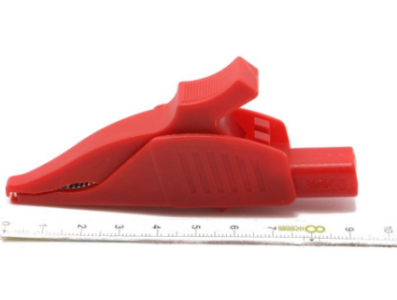 Clipe jacar&eacute; vermelho com jack 4 mm, CE CAT III 1000 V, m&aacute;x. 32 A, seguran&ccedil;a de alta confiabilidade - Imagem 1