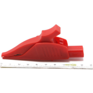 Clipe jacar&eacute; vermelho com jack 4 mm, CE CAT III 1000 V, m&aacute;x. 32 A, seguran&ccedil;a de alta confiabilidade