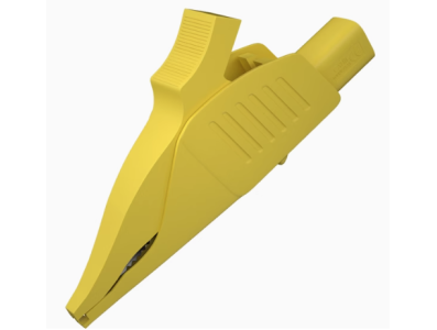 Clip jacar&eacute; com pino banana 4 mm, amarelo, CE, CAT III 1000 V, m&aacute;x. 32 A, seguran&ccedil;a e alta confiabilidade - Imagem 1