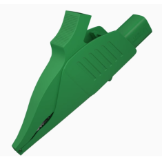 Clip jacar&eacute; verde com conector 4 mm CE CAT III 1000 V, M&aacute;x. 32 A, seguran&ccedil;a e alta confiabilidade