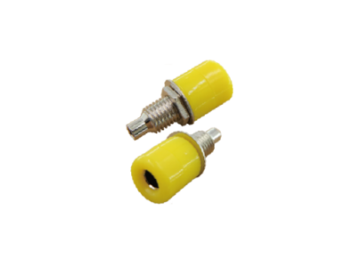 Conector banana 4 mm amarelo, soquete para painel 7,5 mm - Imagem 1