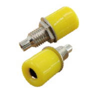 Conector banana 4 mm amarelo, soquete para painel 7,5 mm