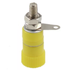 Soquete Jack Banana JS-910B 4 mm Amarelo, 8 mm