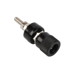 Soquete banana preto S4828 em lat&atilde;o M4, 24 A, 30 a 60 V