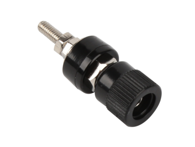 Soquete banana preto S4828 em lat&atilde;o M4, 24 A, 30 a 60 V - Imagem 1