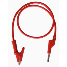 Cabo de Teste Vermelho 1 m Pontas Duplas Plug Banana 4 mm Clipe Jacar&eacute; 15 A