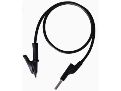 Cabo de teste 1 m preto de dupla extremidade com plug banana 4 mm e garra jacar&eacute; 15 A - Imagem 1